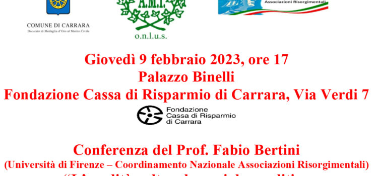 9 febbraio, Carrara – Conferenza “L’eredità culturale, sociale e politica della Repubblica Romana”