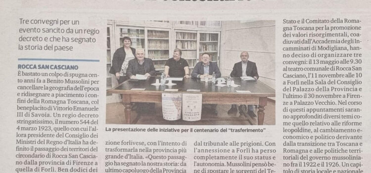 Rassegna Stampa Convegno “Le Toscane, le Romagne e l’Italia. La Romagna Toscana dal Granducato all’annessione a Forlì” del 13 maggio