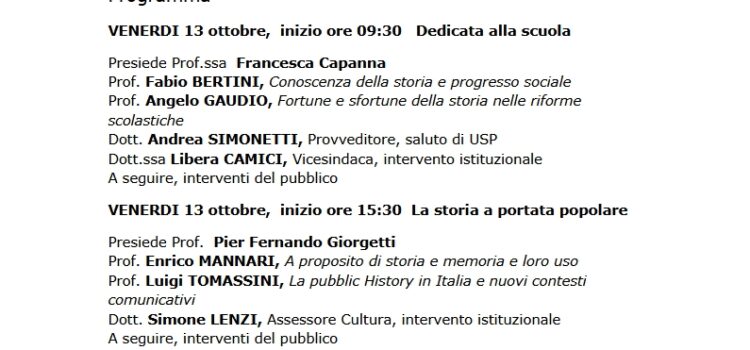 13-14 ottobre, Livorno – Seminario “Quanto e come la conoscenza della storia aiuta il progresso sociale”
