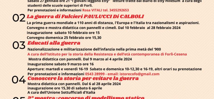 Forlì – Calendario mostre ed eventi al Sacrario dei Caduti anno 2024